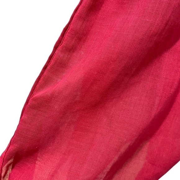 Vintage St. Michael 80’s Semi Sheer Cotton Blend Smocked Blouse Round Collar 10 - Picture 6 of 11